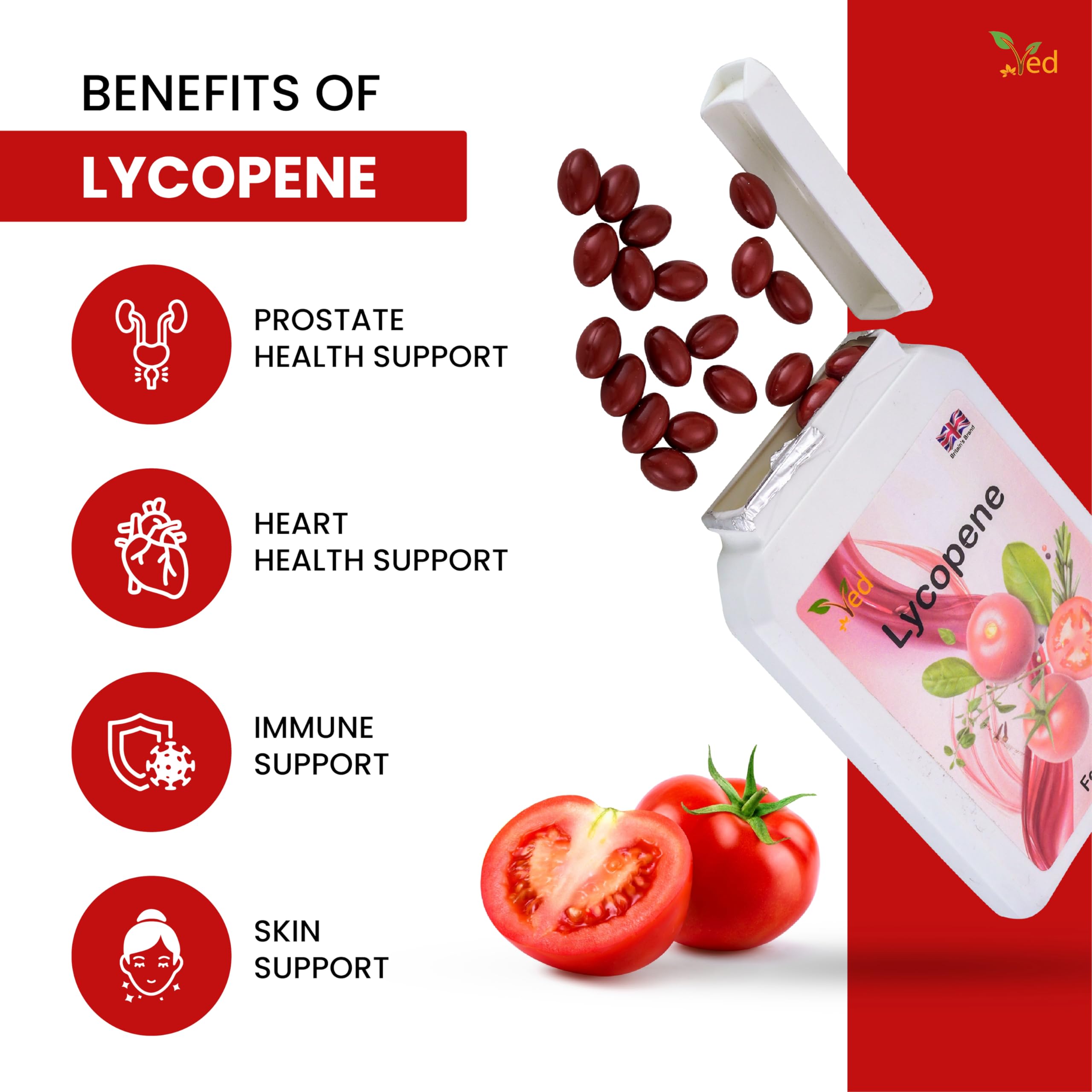 Ved Lycopene Soft Gels bottle side view