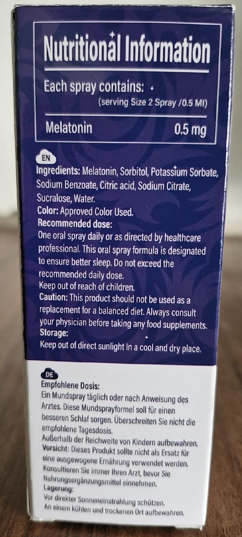 Ved Melatonin Sleep Assist Spray 30ml top view