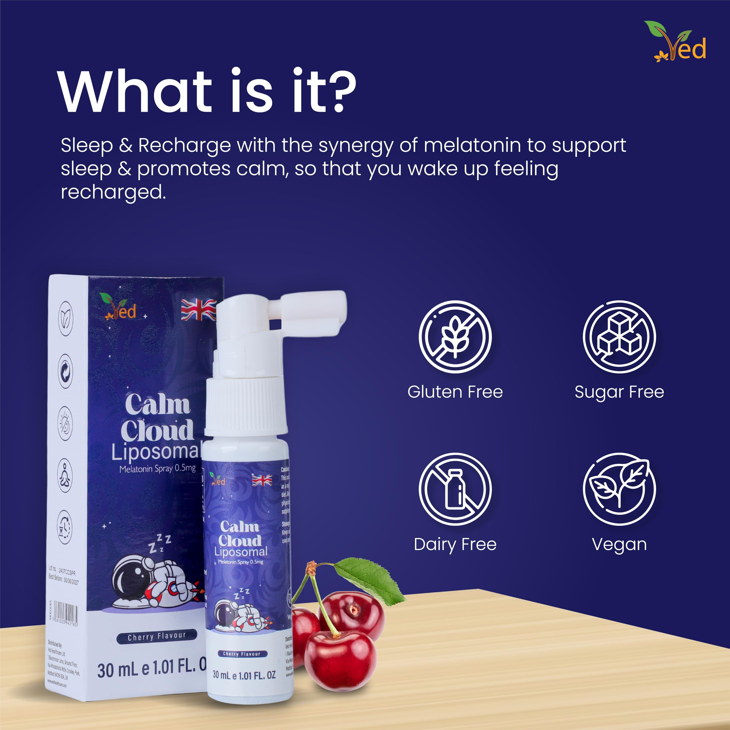Ved Melatonin Sleep Assist Spray in a lifestyle setting