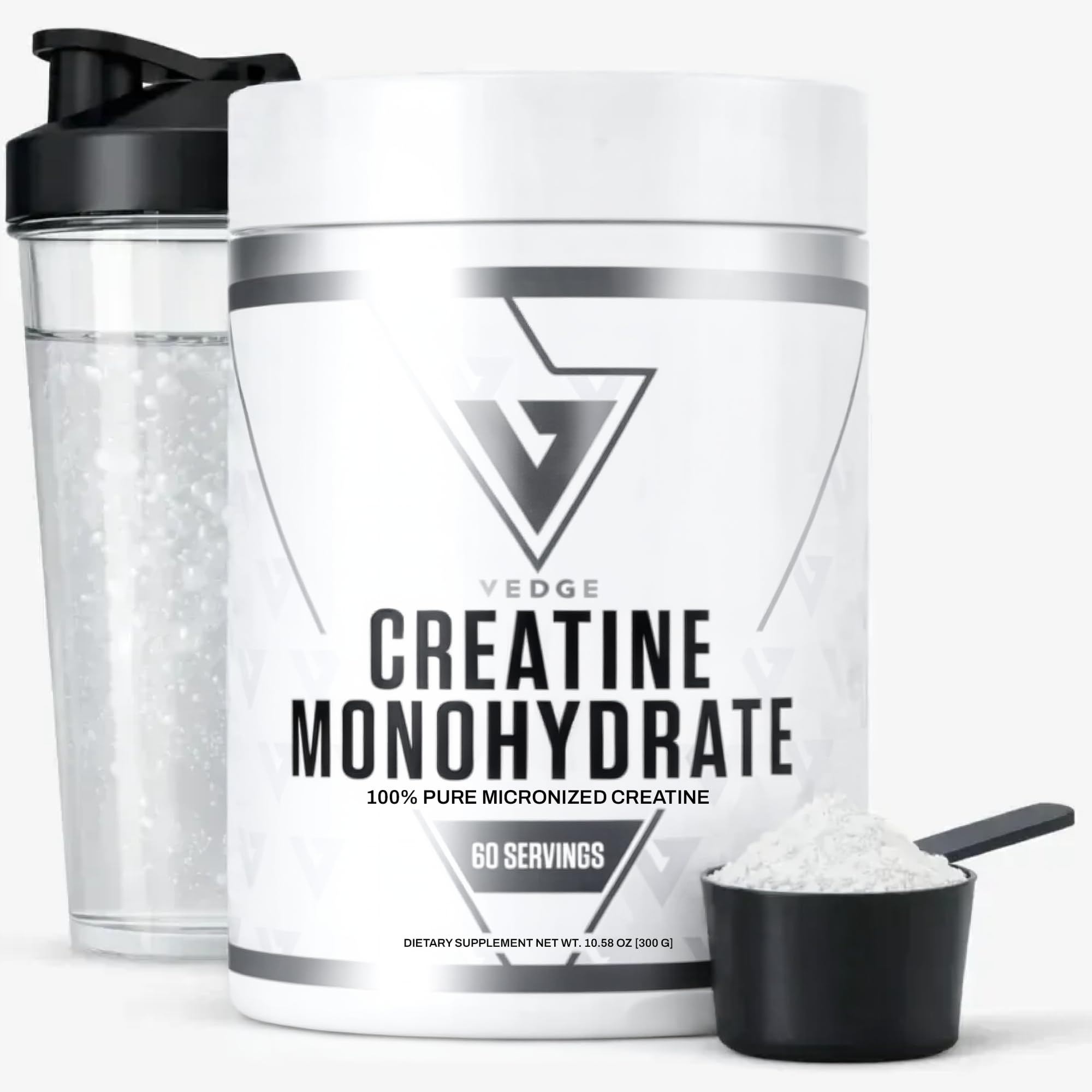 VEDGE Creatine Monohydrate Powder 198g front view