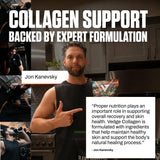 VEDGE Plant-Based Collagen Powder in a glass of water