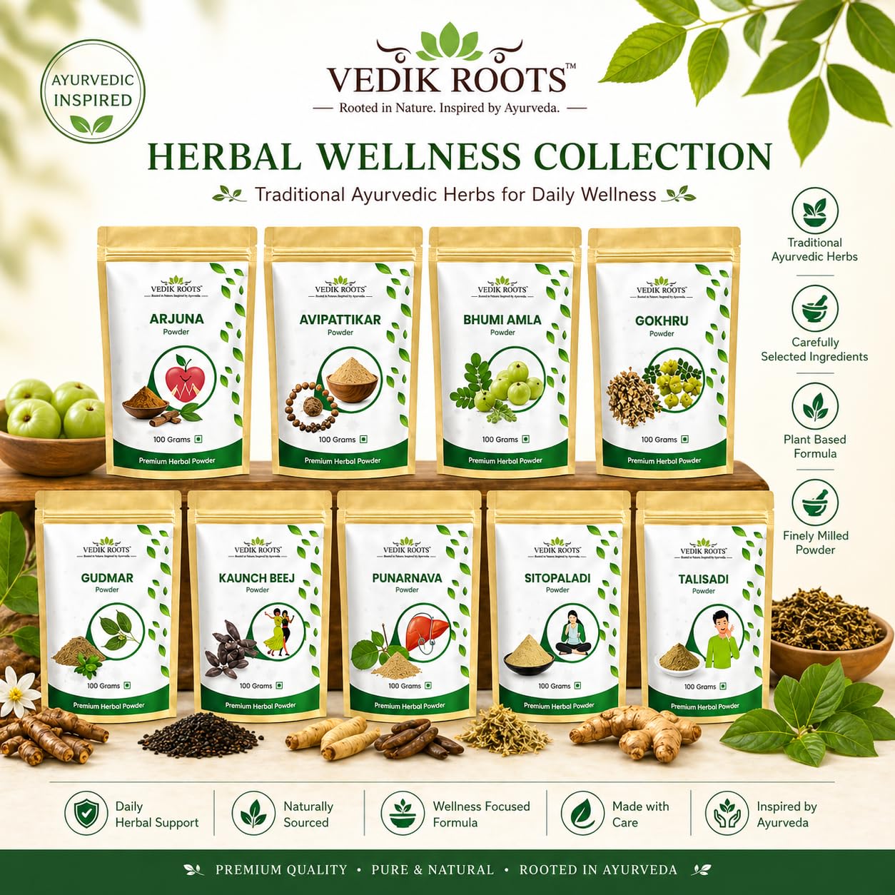VEDIKROOTS Bhumi Amla Powder close-up of texture