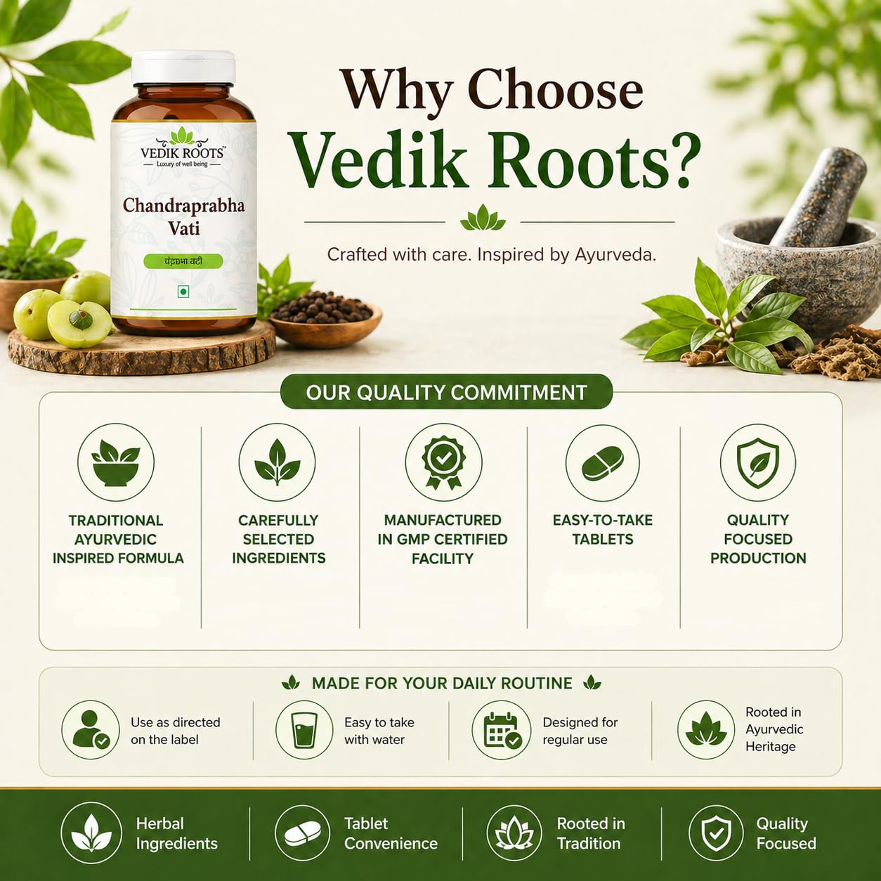 VEDIKROOTS Herbal Supplement 68g capsule close-up