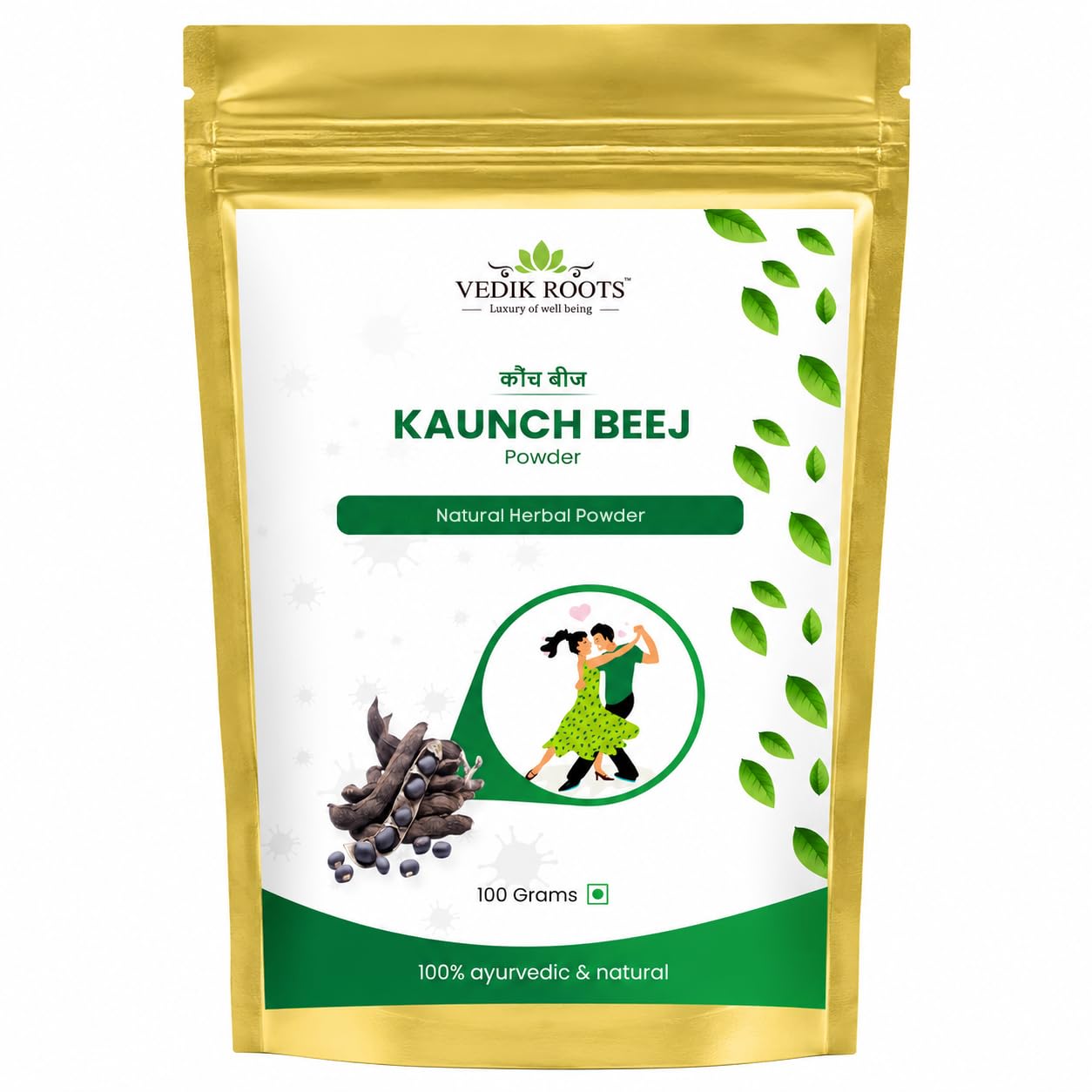 VEDIKROOTS Kaunch Beej 100g powder front view