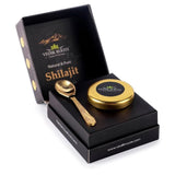 VEDIKROOTS Pure Himalayan Shilajit 30g resin in a spoon