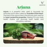 Vedistry Arjuna Tablets 100g side view showing ingredients