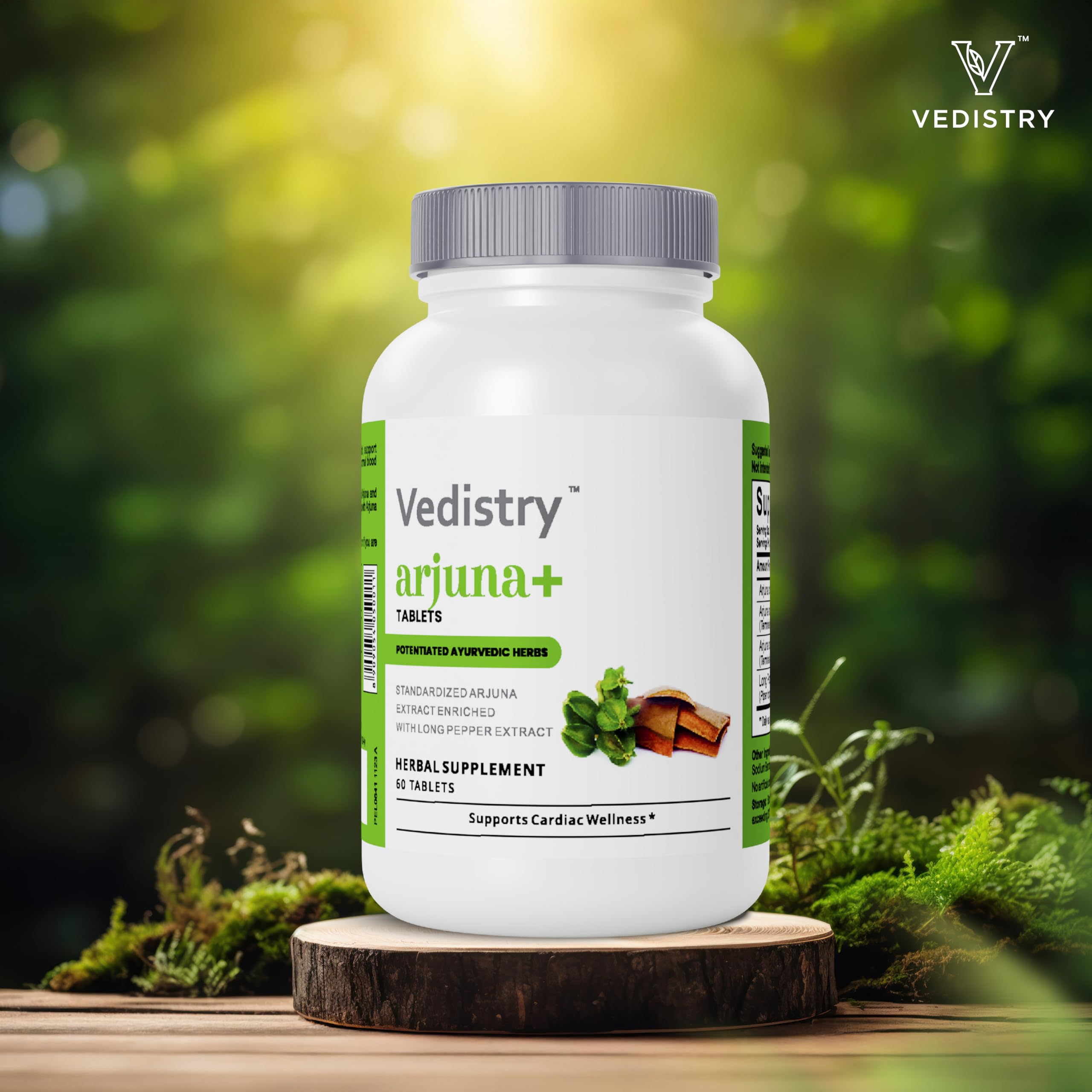 Vedistry Arjuna Tablets 100g with measuring spoon for dosage
