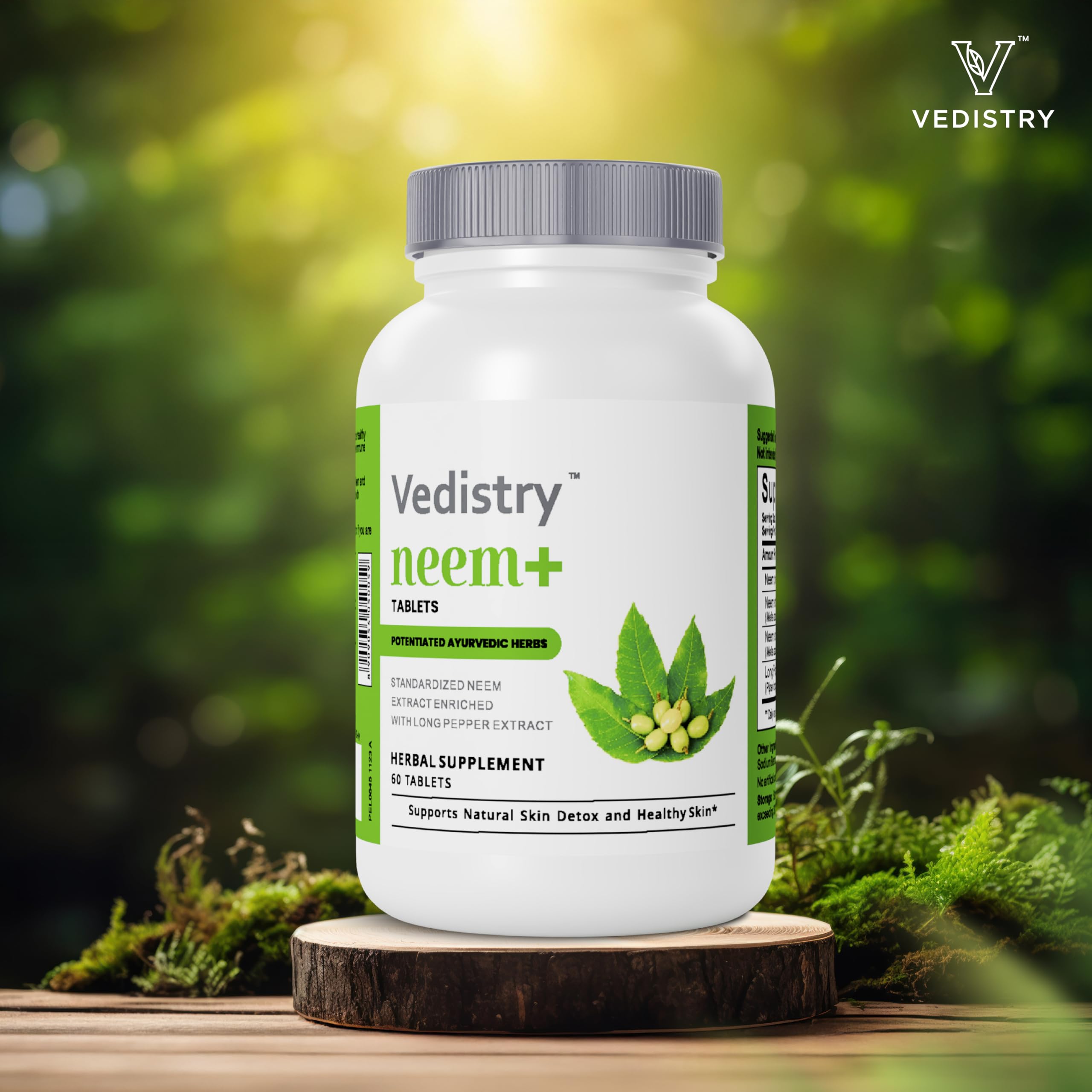 Vedistry Neem Tablets 100g back view with details