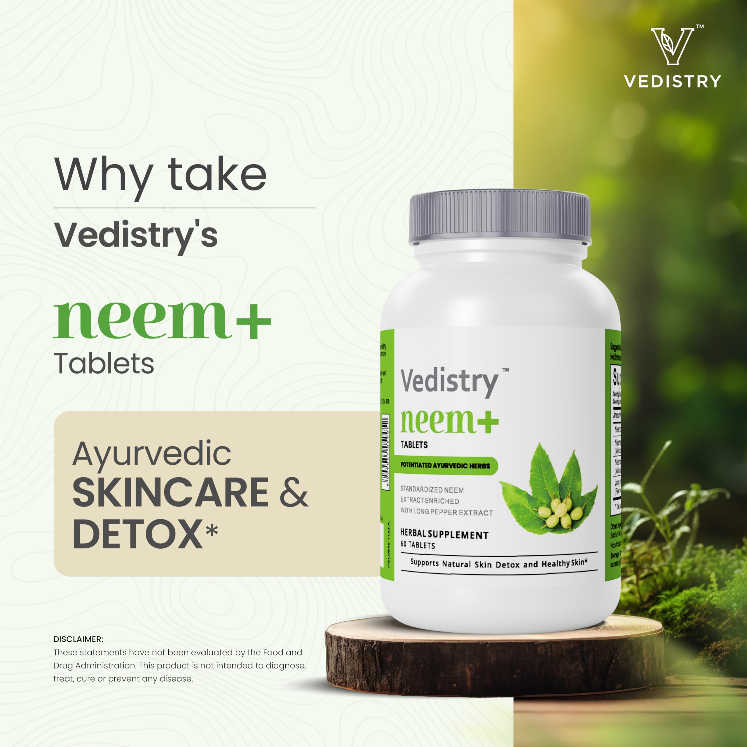 Vedistry Neem Tablets 100g packaging