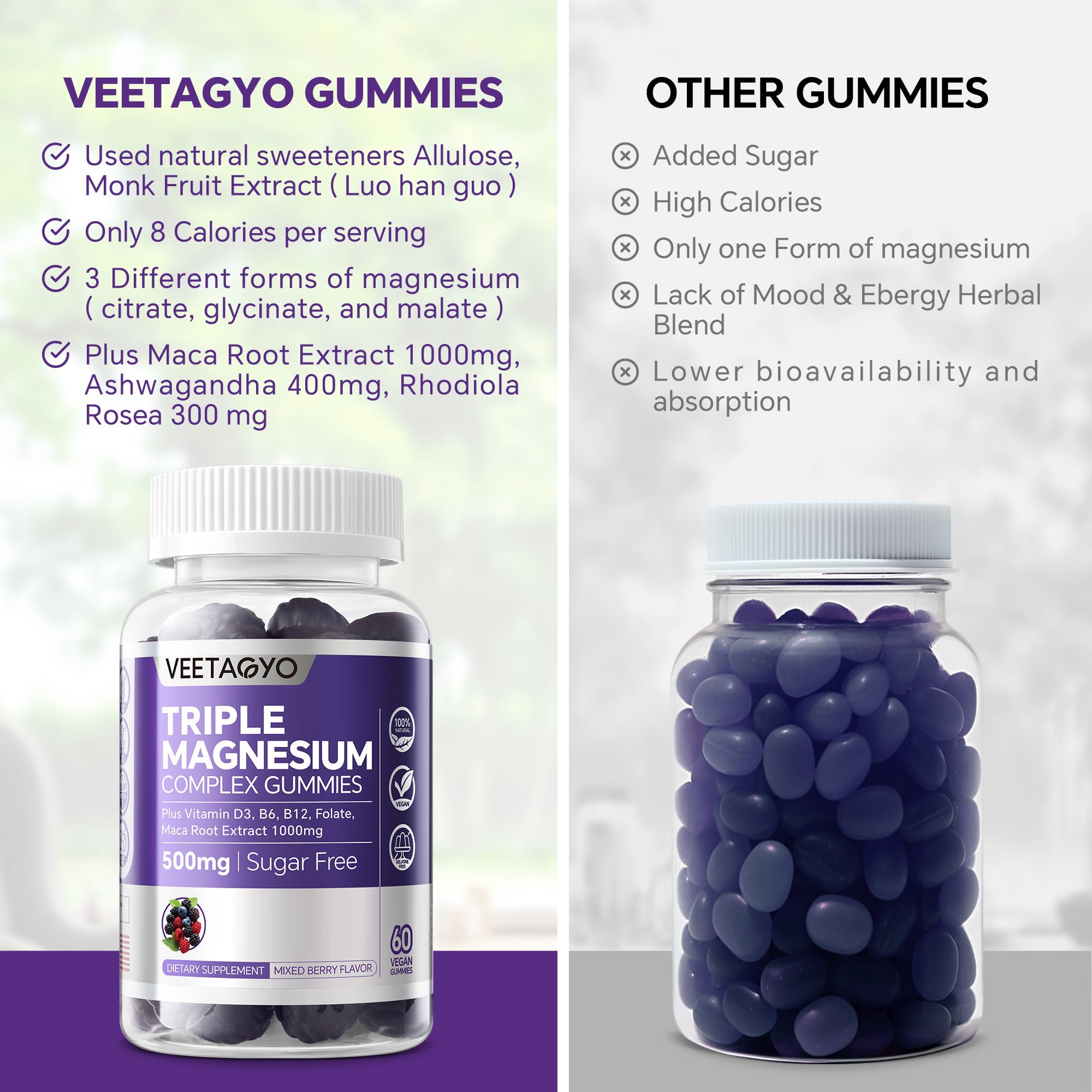 VEETAGYO Tri-Magnesium Complex 430g with ingredients list