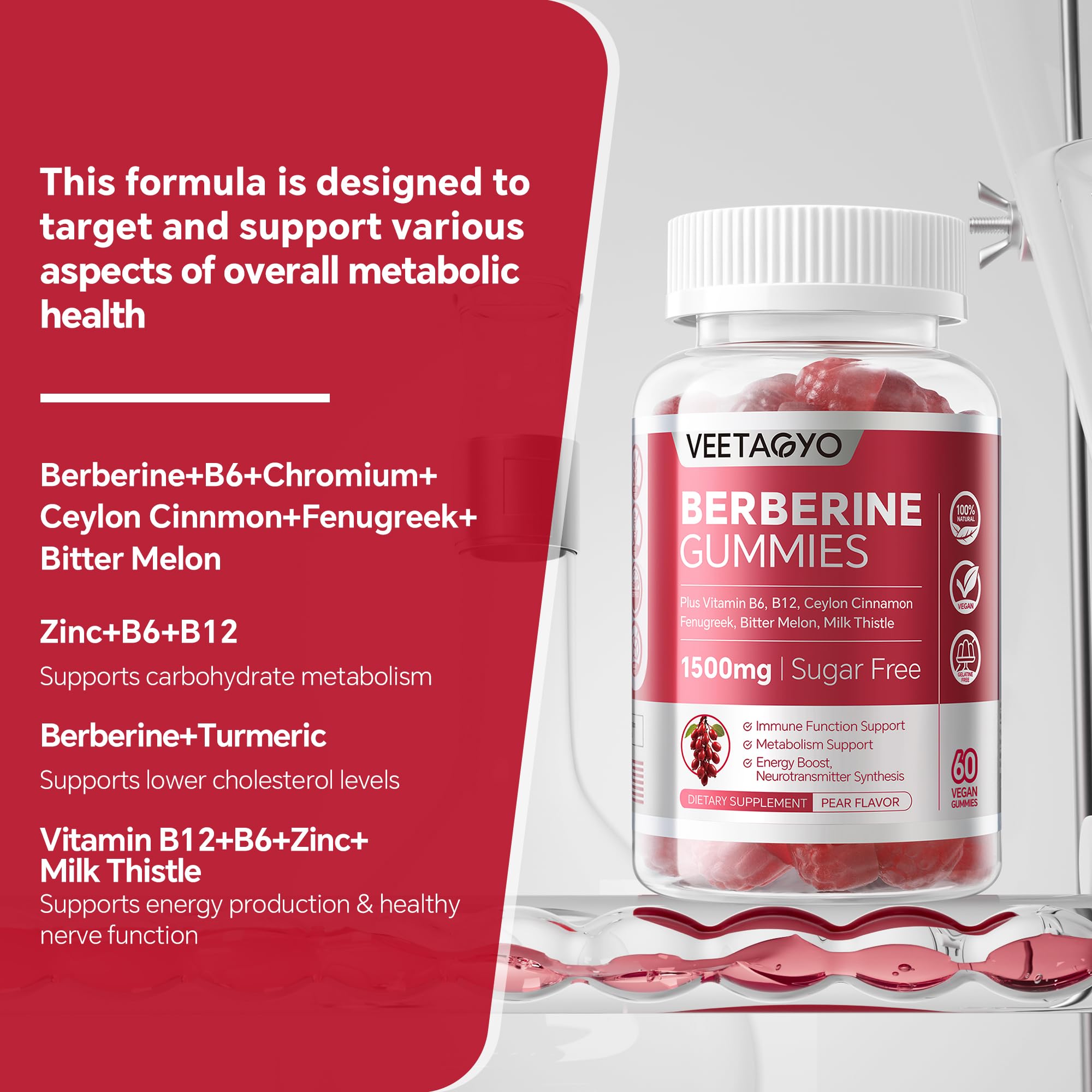 VEETAGYO Turmeric Supplement packaging on a kitchen counter