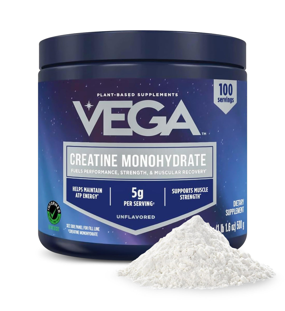 Vega Creatine Monohydrate Powder 507g front view