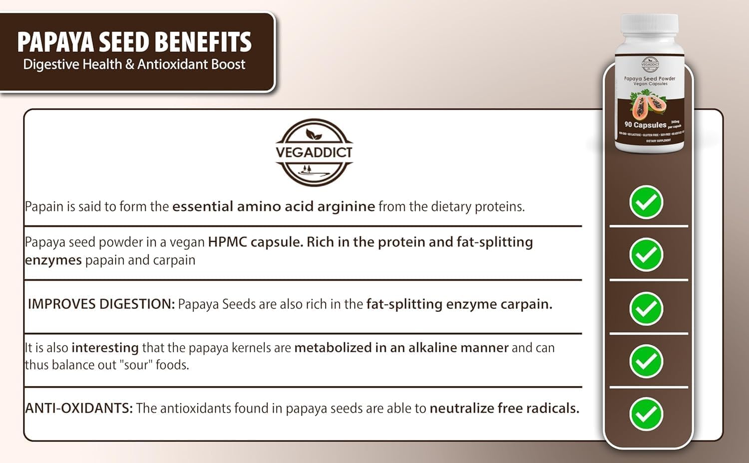 Vegaddict Multi-Enzymes 68g with a measuring spoon
