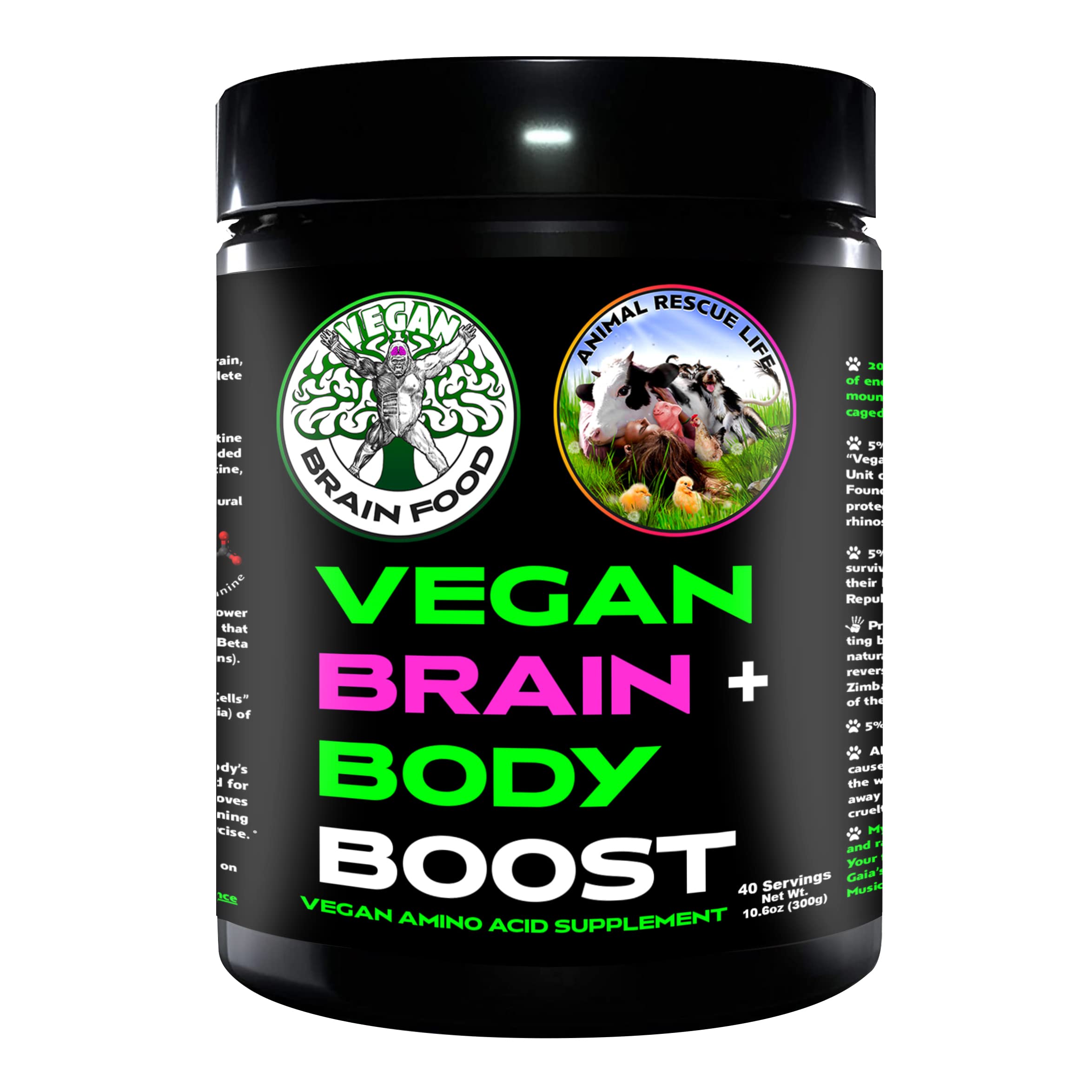 Vegan Brain Food Creatine Supplement 300g front view
