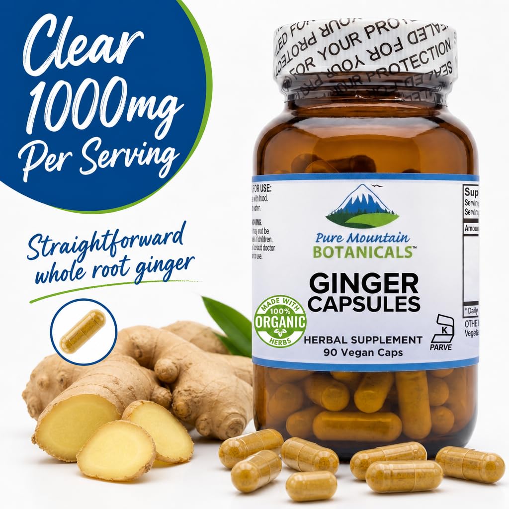Vegan capsules of Pure Mountain Botanicals Ginger Root