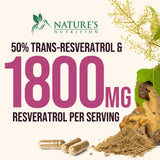Vegan-friendly Nature's Nutrition Resveratrol capsules