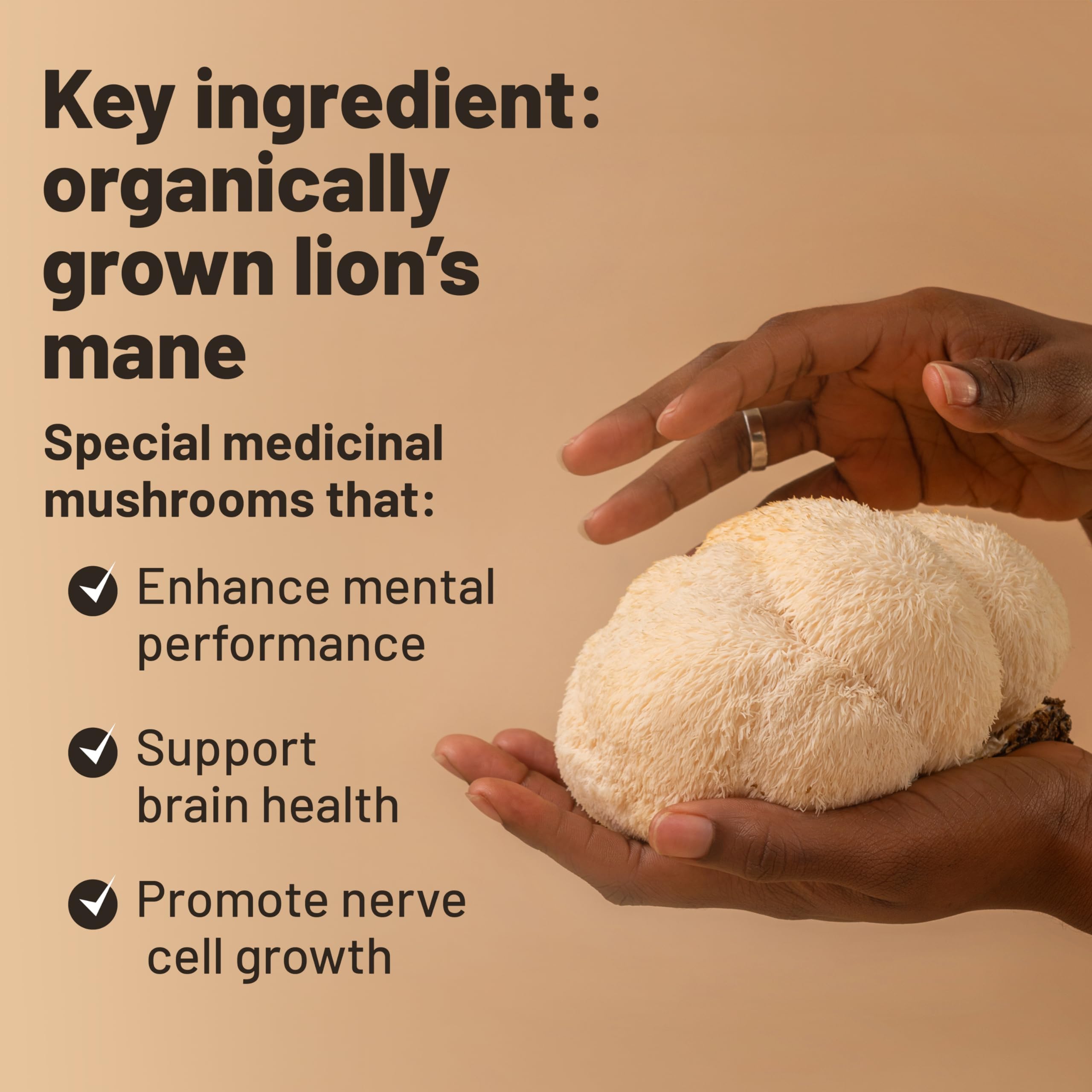 Vegan Vitality Lion’s Mane Mushroom Capsules on a table