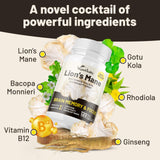 Vegan Vitality Lion’s Mane Mushroom Capsules side view