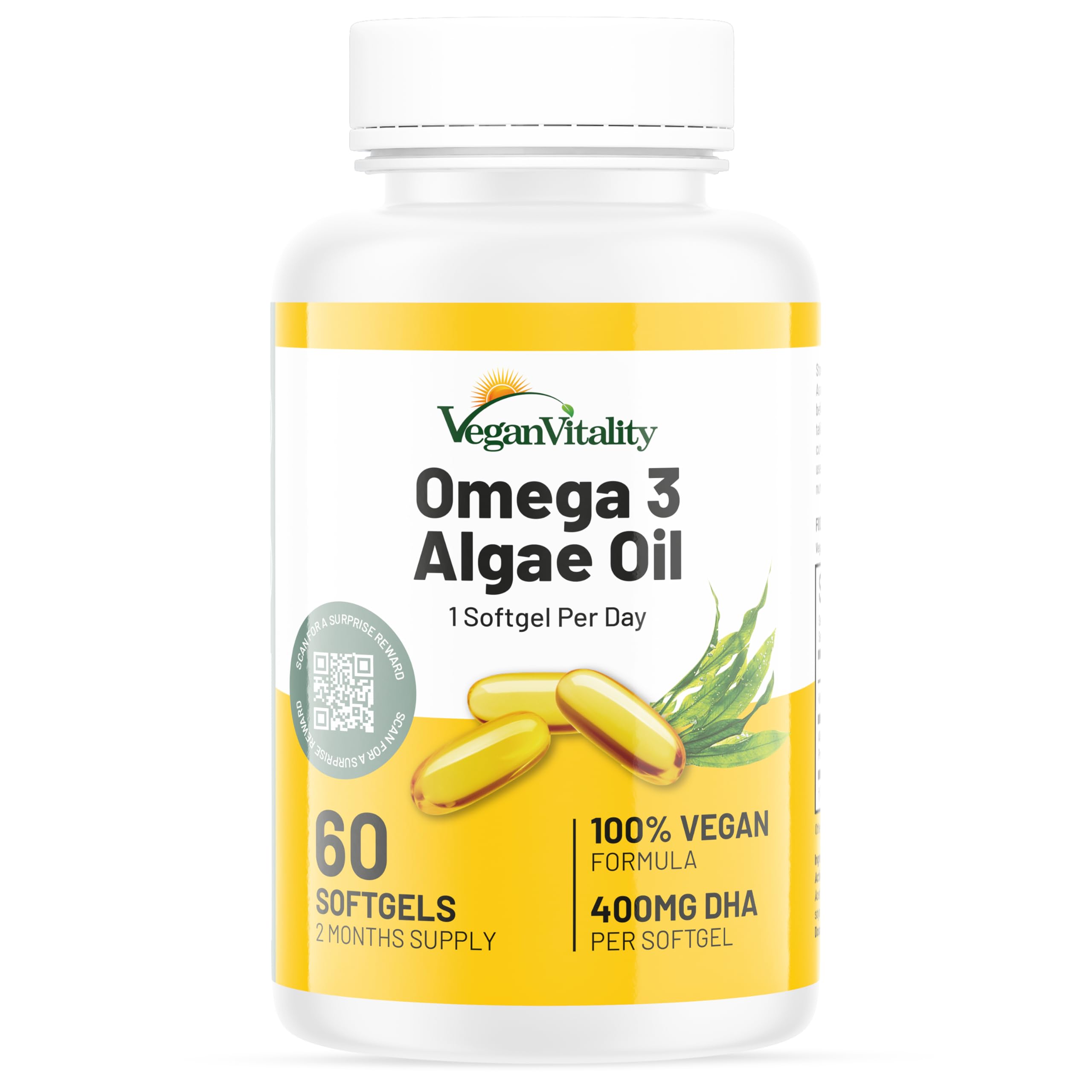 Vegan Vitality Omega-3 Algae Oil 100g front view