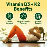 Vegan Vitality Vitamin D3 + K2 capsules side view showing label