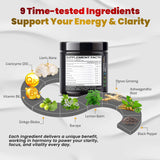 VEGATOT Brain support Supplement packaging with 9 herbal ingredients