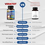 VEGATOT Mushroom Complex 10-in-1 Capsules in a natural setting