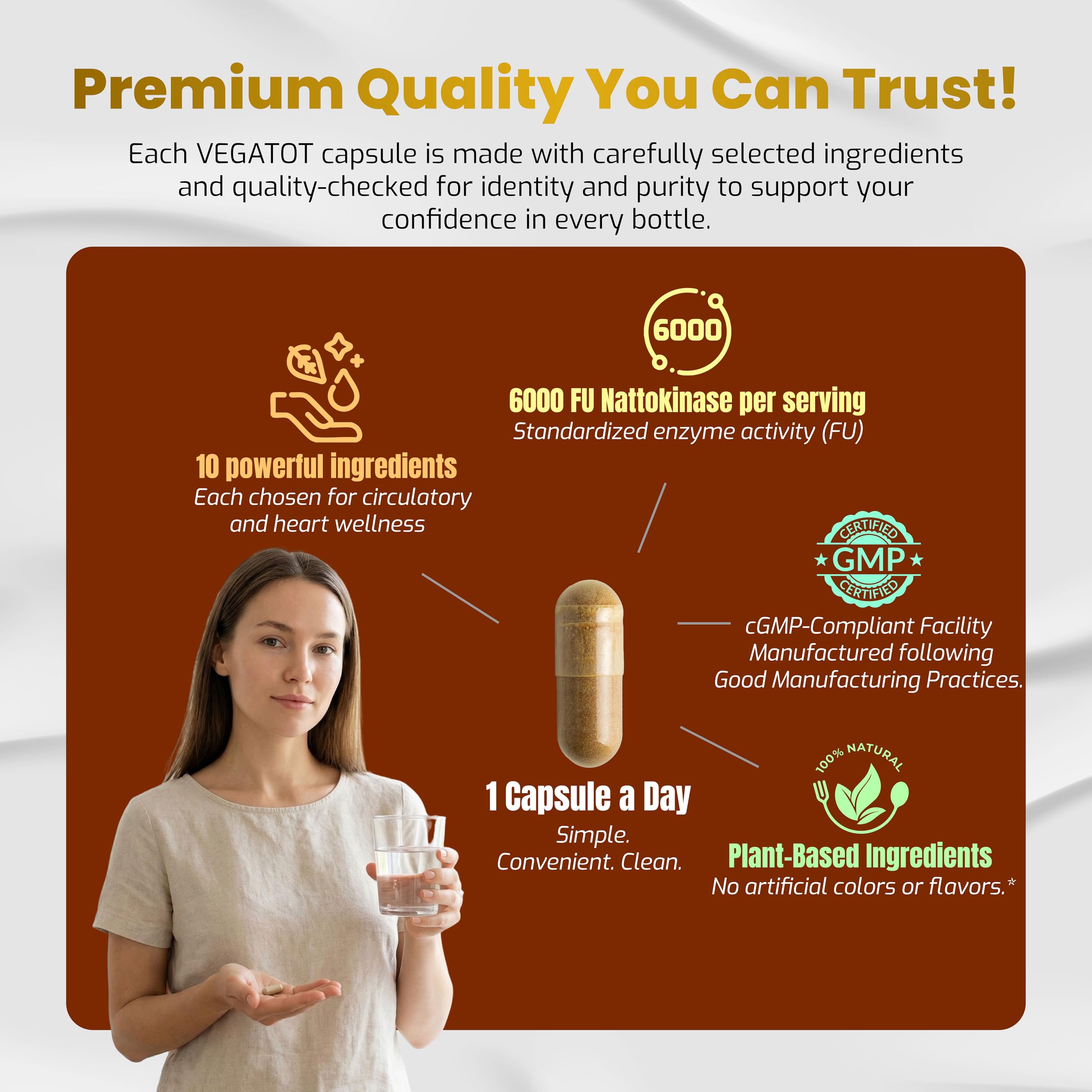 VEGATOT Nattokinase Supplement in a lifestyle setting