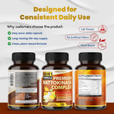 VEGATOT Nattokinase Supplement opened bottle with capsules