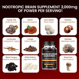 Vegavero Mushroom Complex Gummies with a measuring spoon