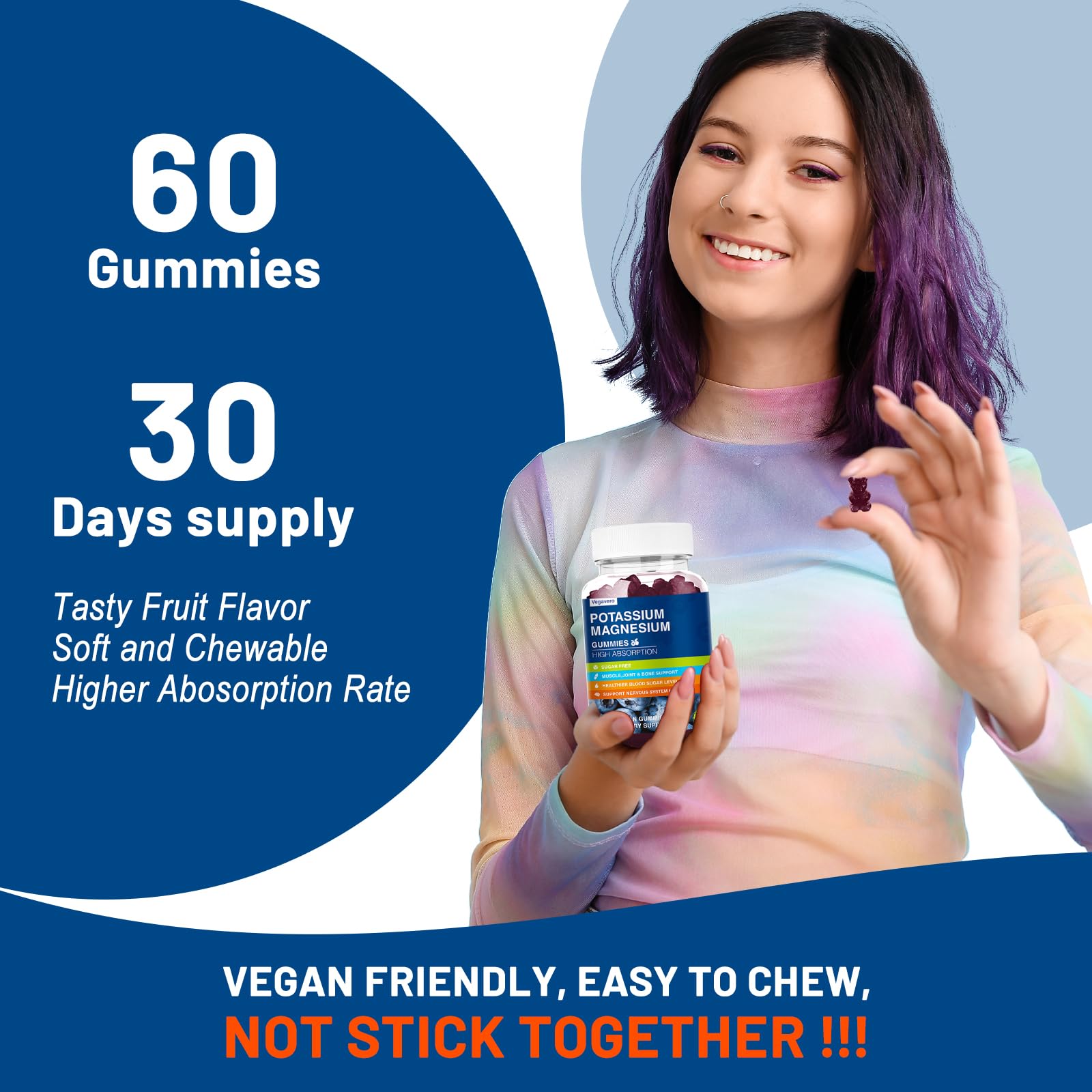 Vegavero Potassium Magnesium Gummies ingredients list