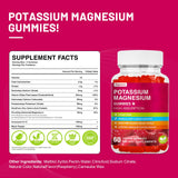 Vegavero Potassium Magnesium Gummies open bottle with gummies