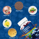 Vegavero Potassium Magnesium Gummies side view of bottle