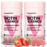 VEGEPOWER Hair Growth Biotin Gummies front view packaging