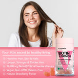 VEGEPOWER Hair Growth Biotin Gummies open package with gummies