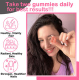 VEGEPOWER Hair Growth Biotin Gummies strawberry flavour gummy close-up