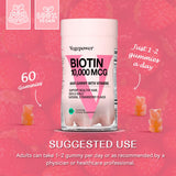 VEGEPOWER Hair Growth Biotin Gummies with fresh strawberries