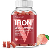 VEGEPOWER Iron Gummies 259g front view with peach flavour