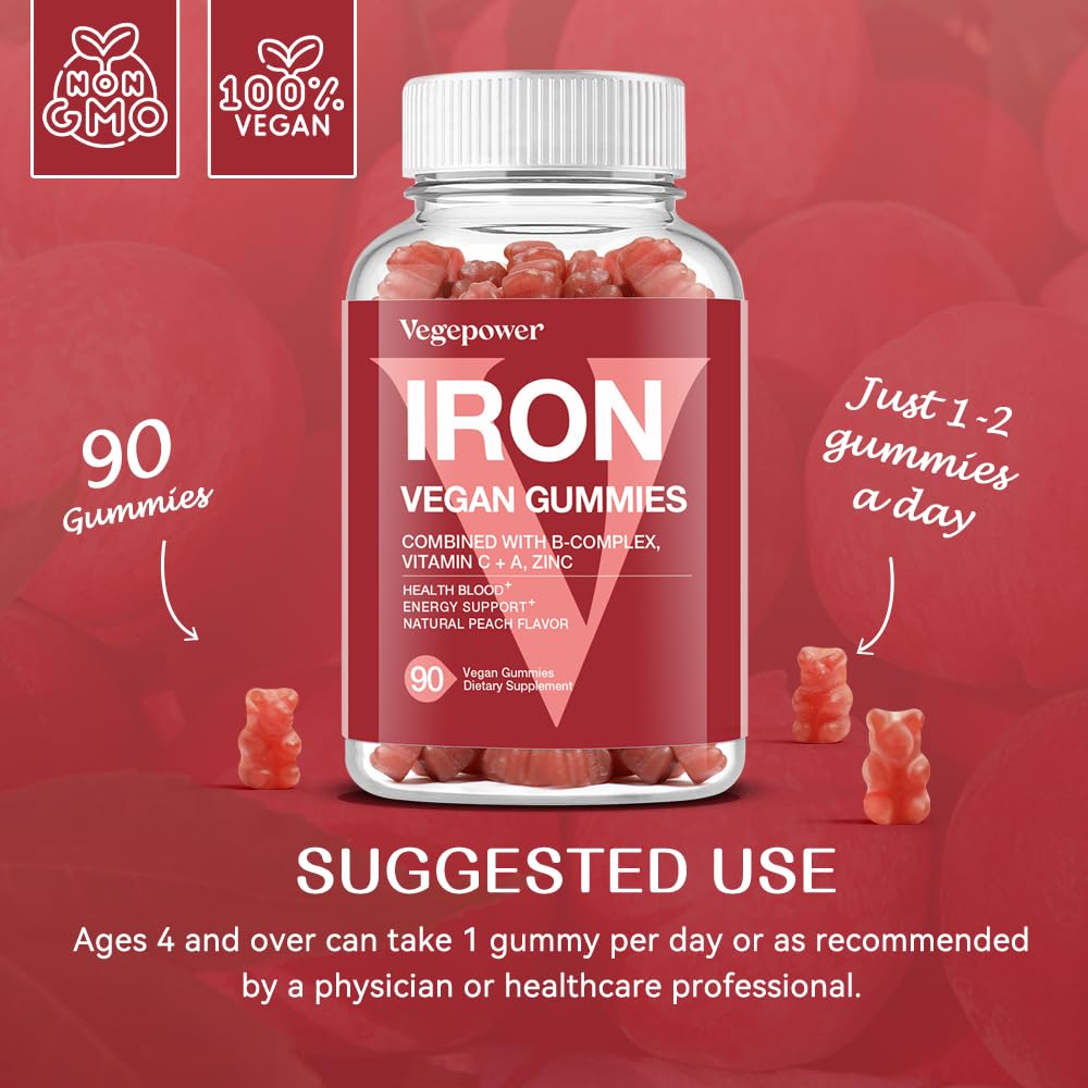 VEGEPOWER Iron Gummies in a bowl