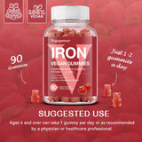 VEGEPOWER Iron Gummies Strawberry flavour side view