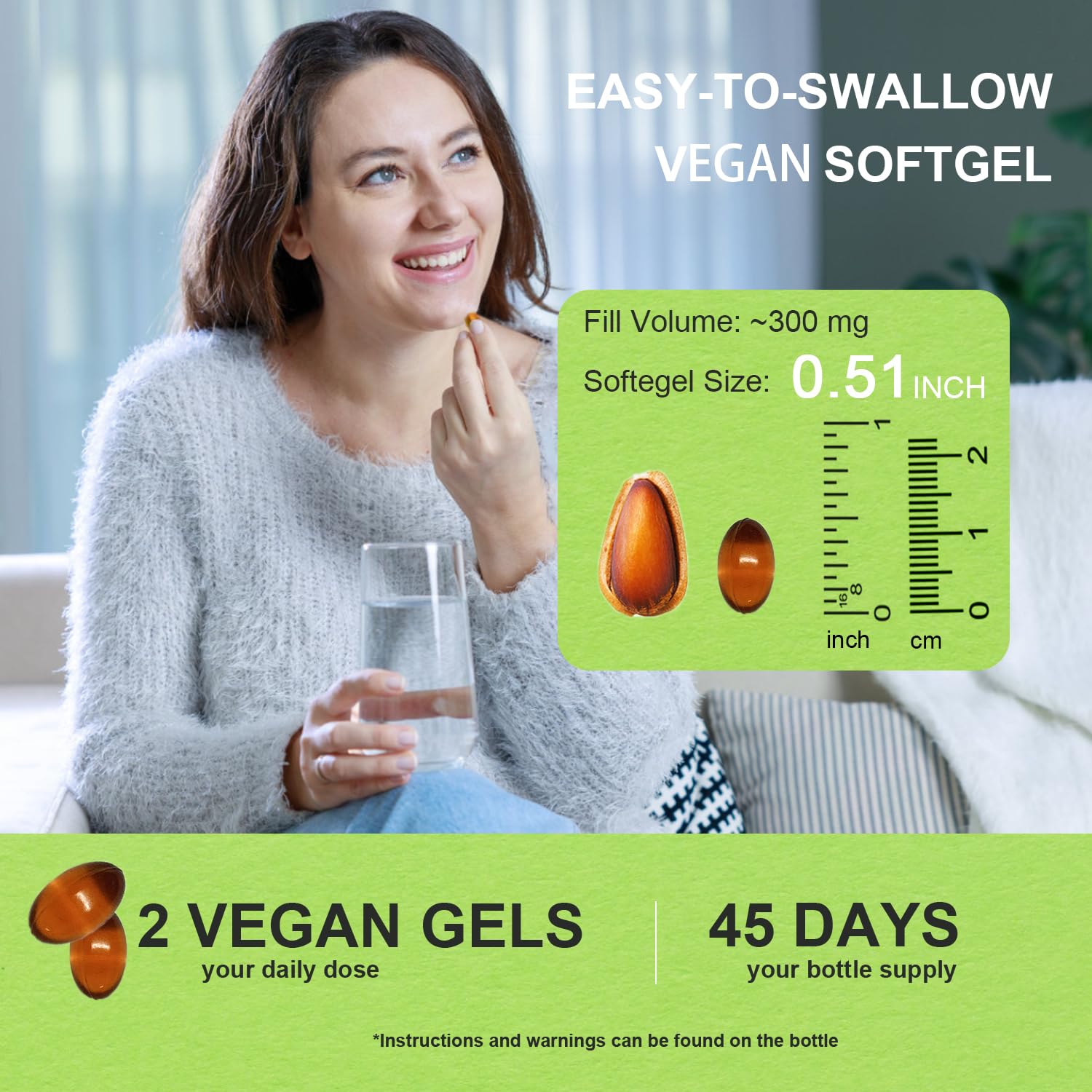 VEGEPOWER Oil of Oregano softgels with a measuring spoon