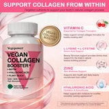 VEGEPOWER Vegan Collagen support capsules on wooden surface