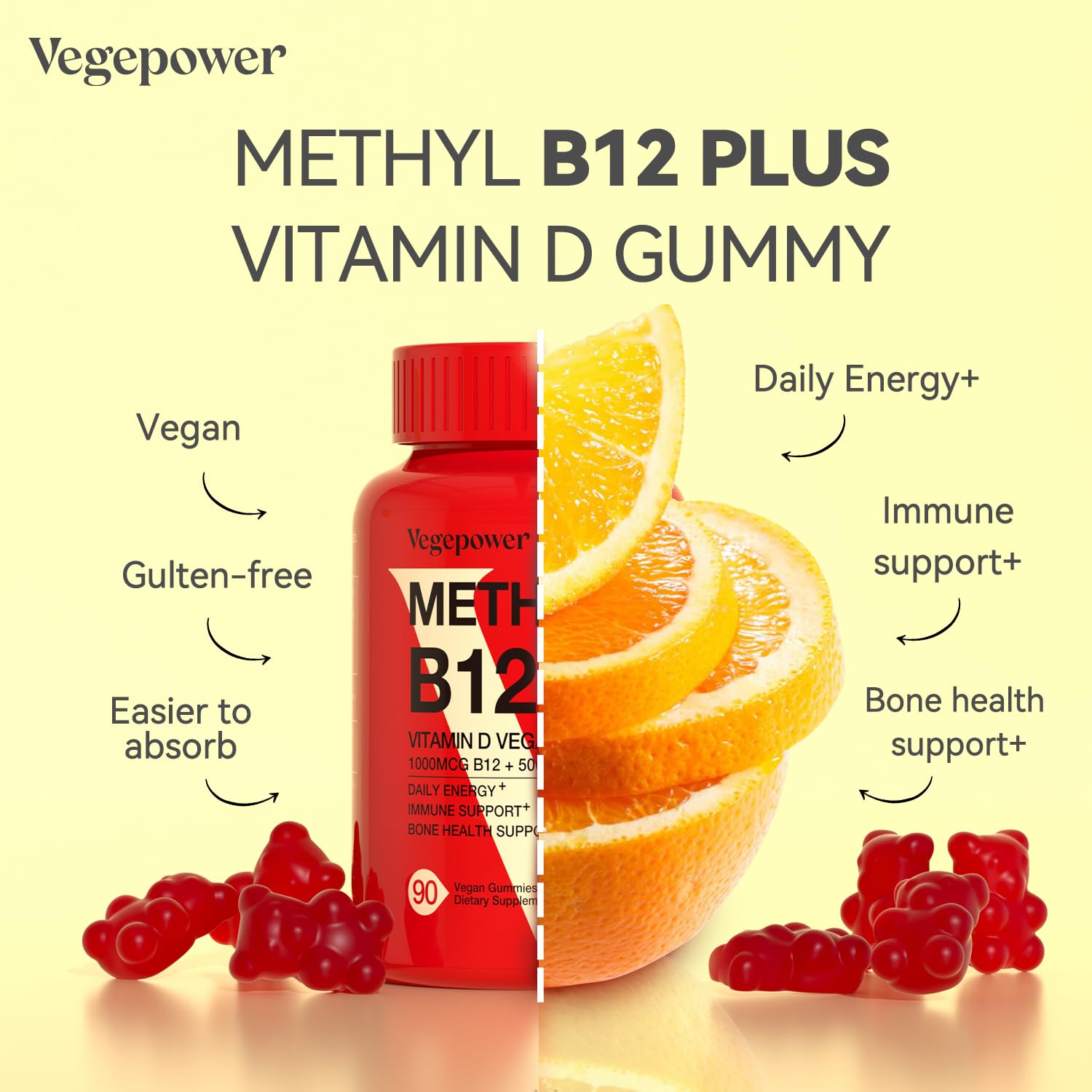 VEGEPOWER Vegan Gummies in a bowl