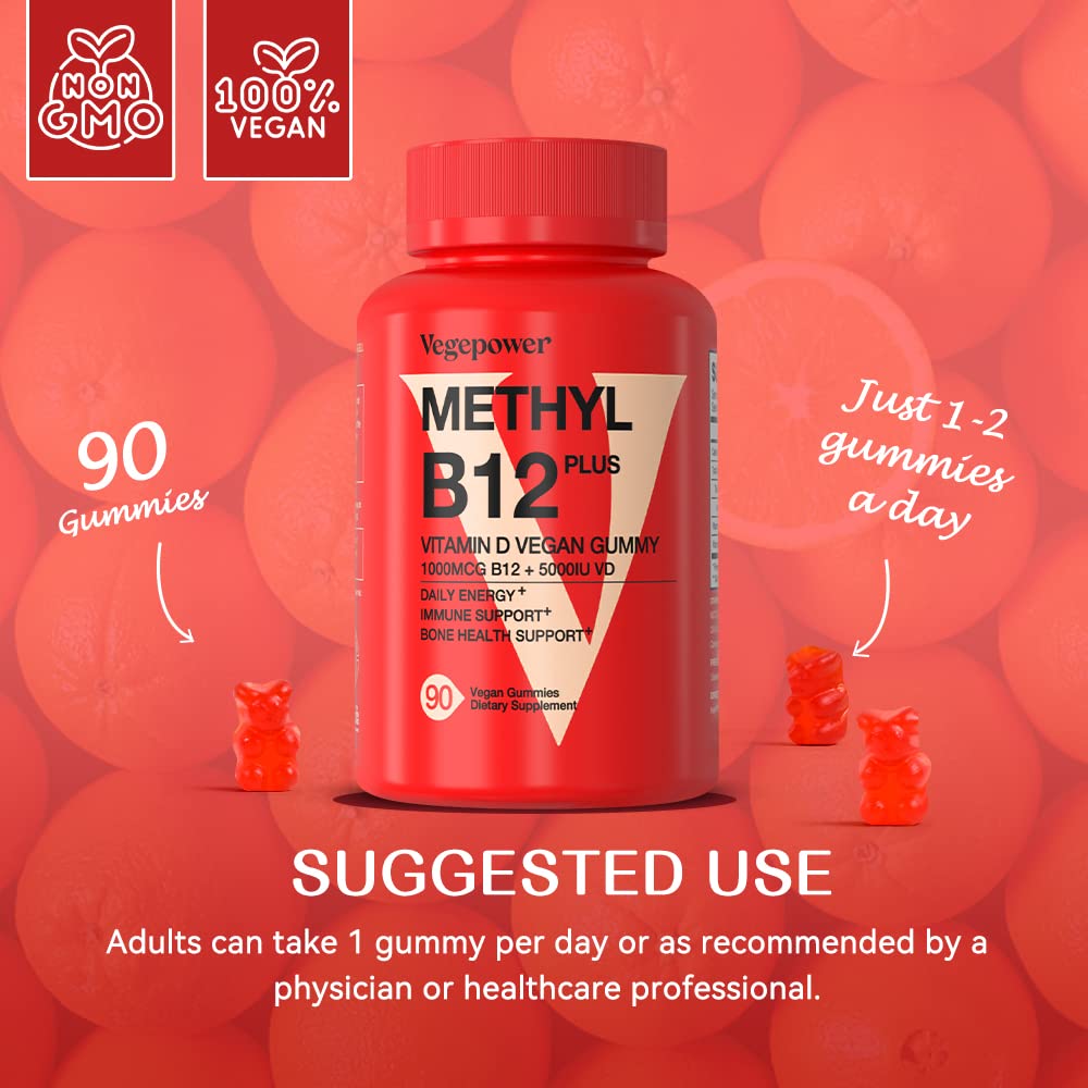 VEGEPOWER Vegan Methyl B12 D3 Gummies ingredients list
