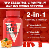 VEGEPOWER Vegan Methyl B12 D3 Gummies on a kitchen counter