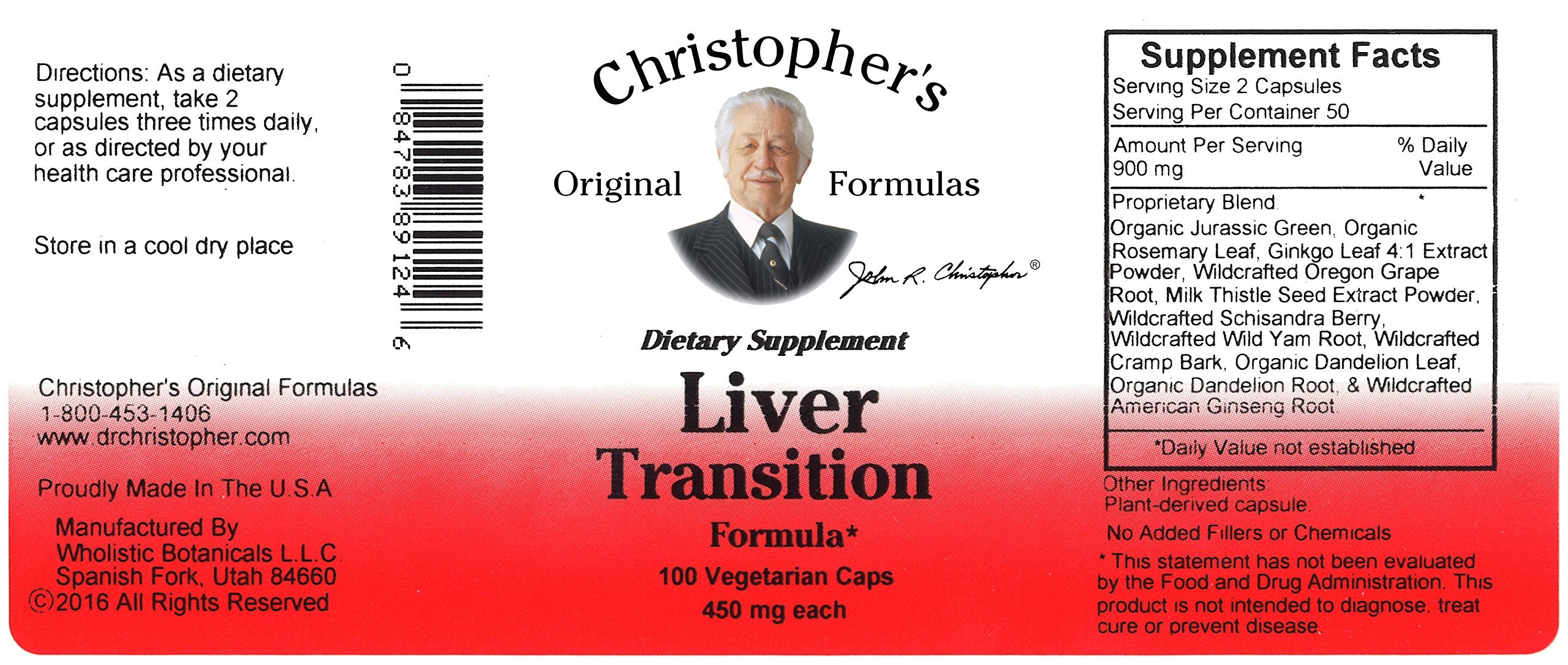 Vegetarian capsules of Christopher's Original Formulas Liver Transition Formula