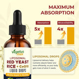 VEGETUSMAX Red Yeast Rice CoQ10 Liquid Drops back view