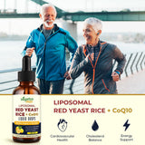 VEGETUSMAX Red Yeast Rice CoQ10 Liquid Drops in a glass
