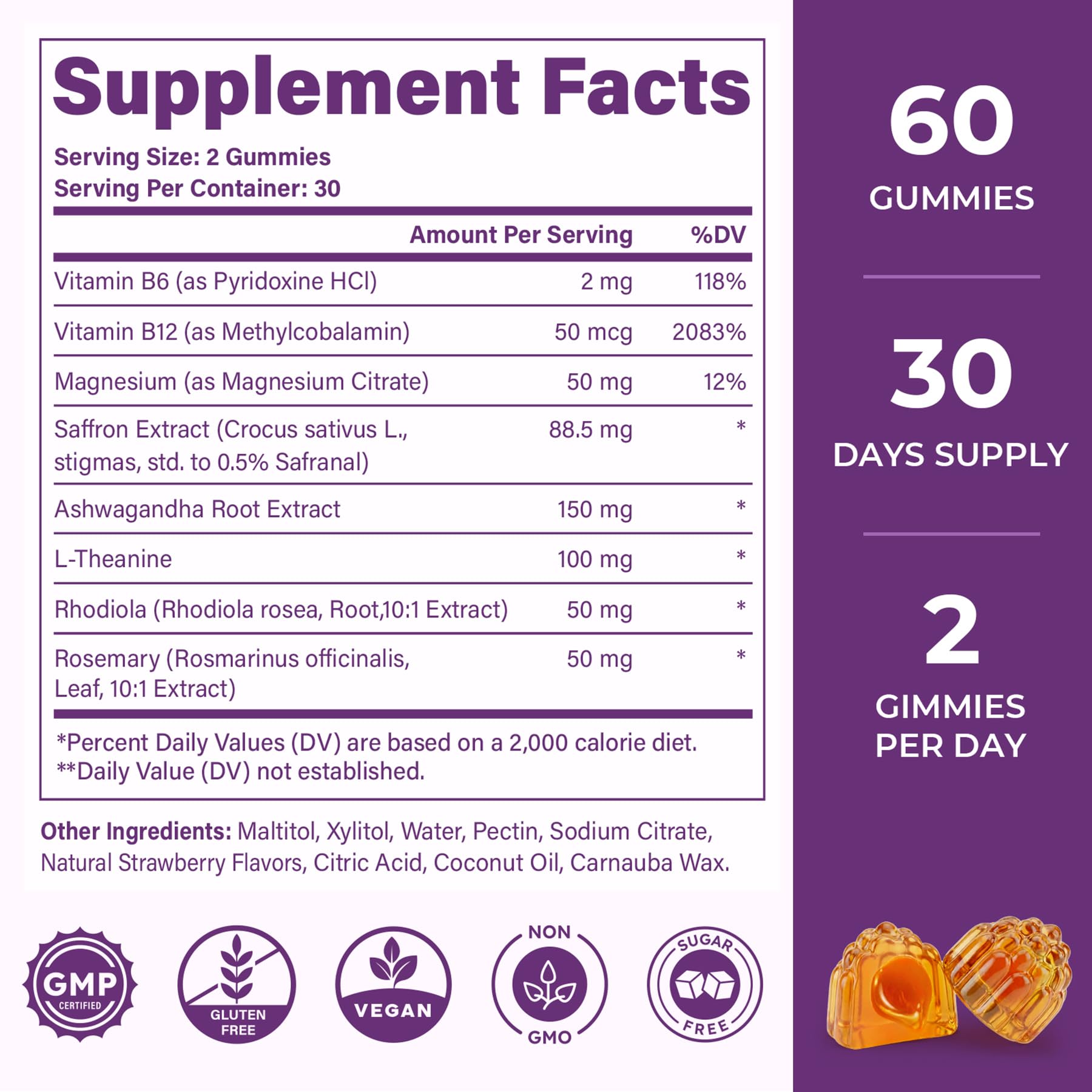VEGETUSMAX Saffron Gummies lifestyle shot with a cup of tea