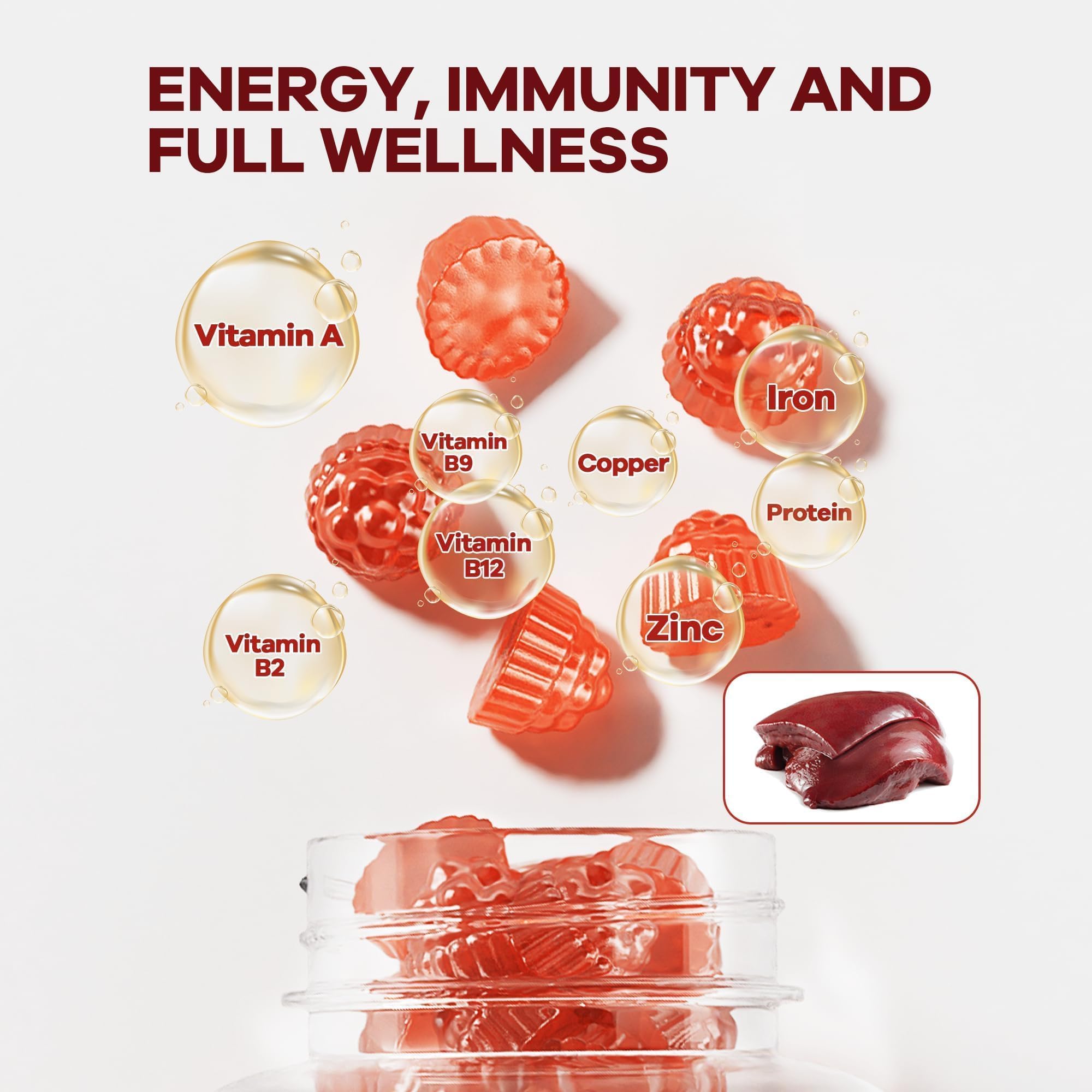 Velna zivs Beef Liver Gummies bottle side view