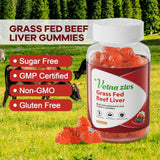 Velna zivs Beef Liver Gummies on a wooden table